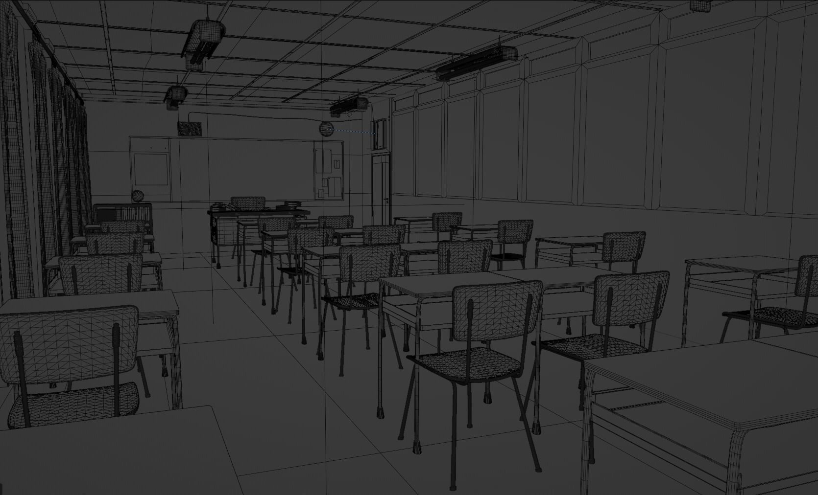 Mordern Classroom 3D Model Low-poly 3D model_4