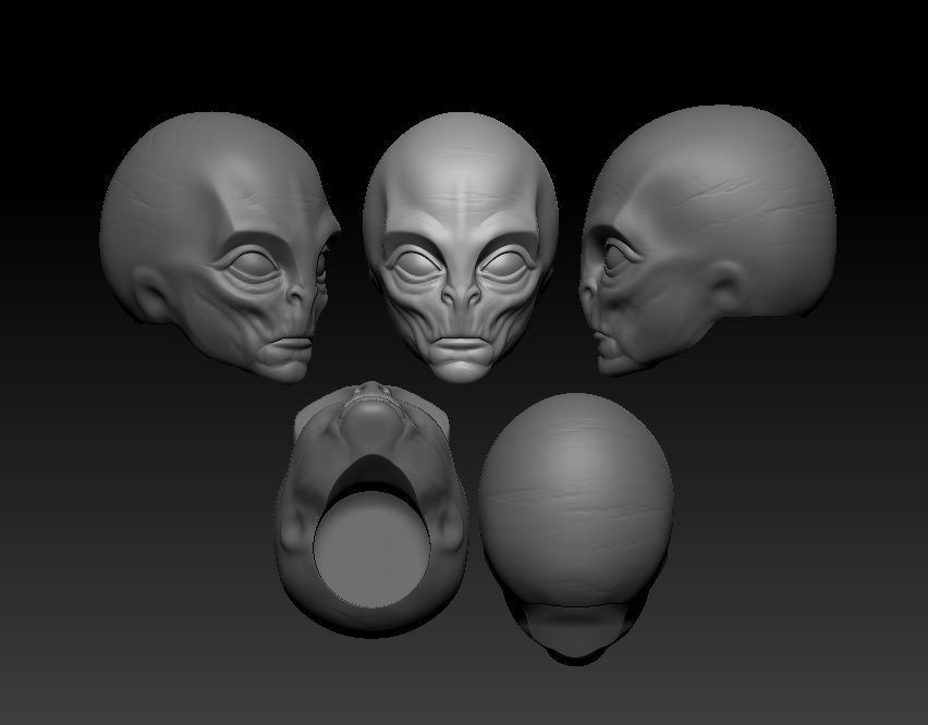 Alien 1  - Headsculpt for Action Figures 3D print model_1
