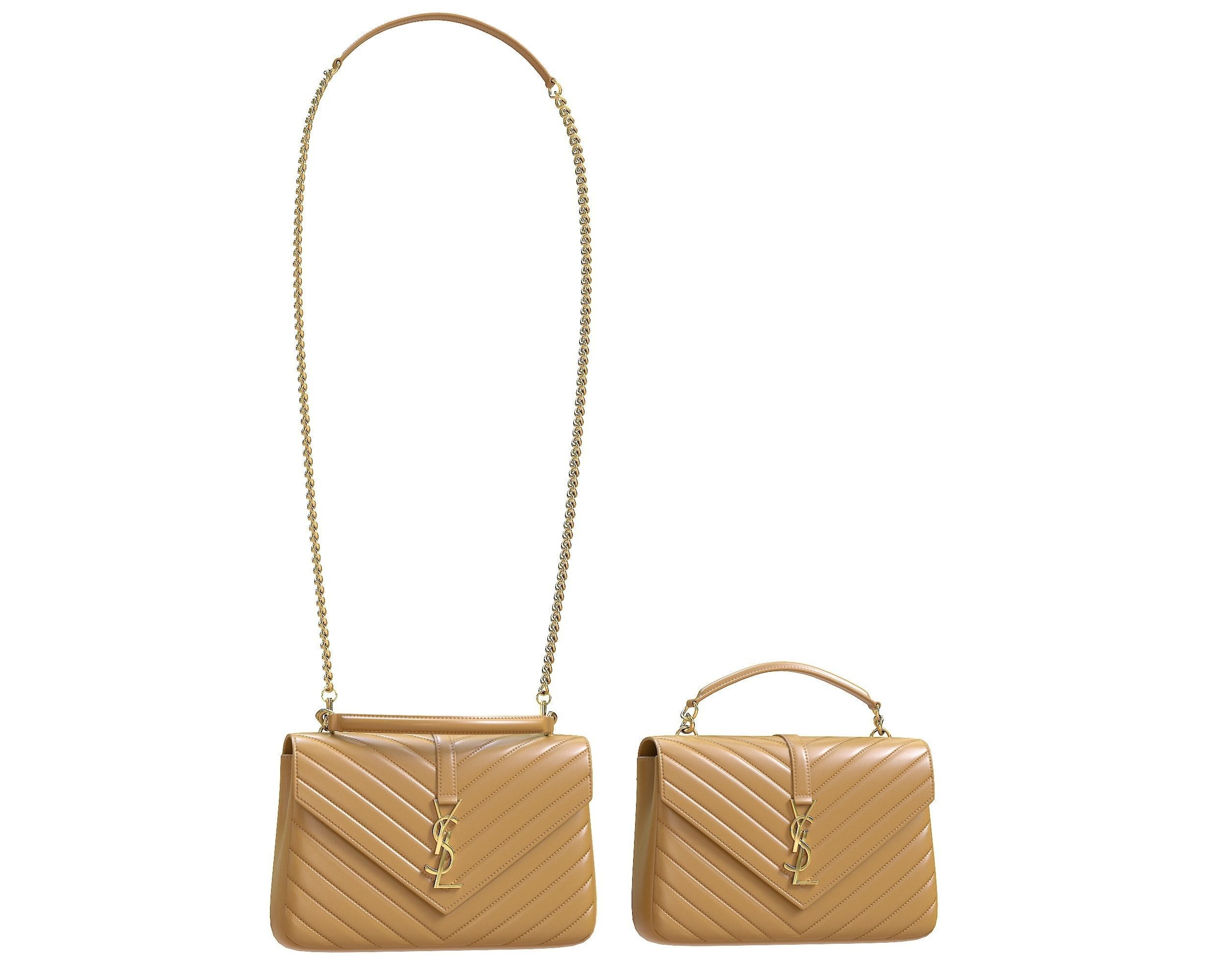 YSL Saint Laurent College Medium Chain Bags 3D Model Collection_12
