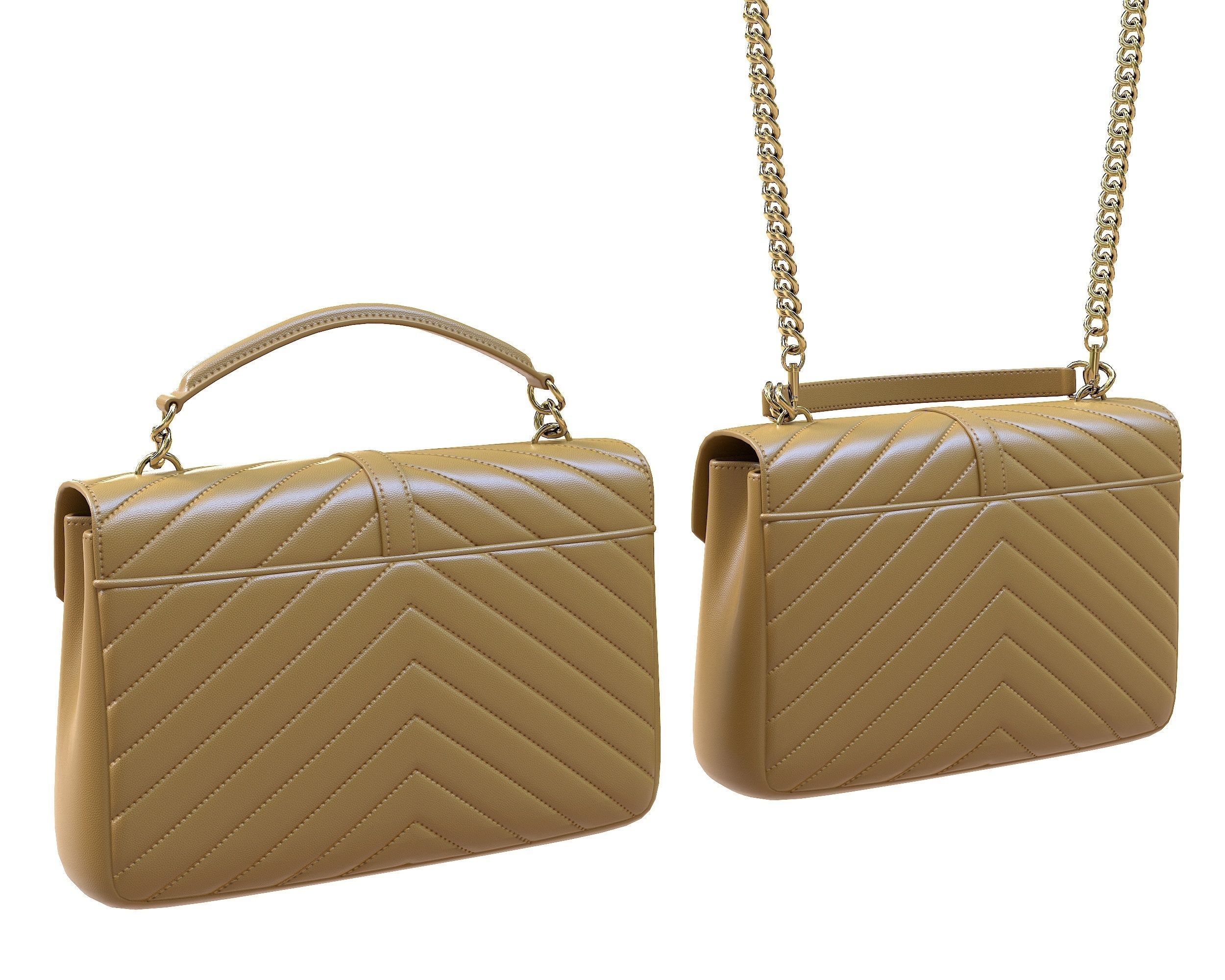YSL Saint Laurent College Medium Chain Bags 3D Model Collection_23