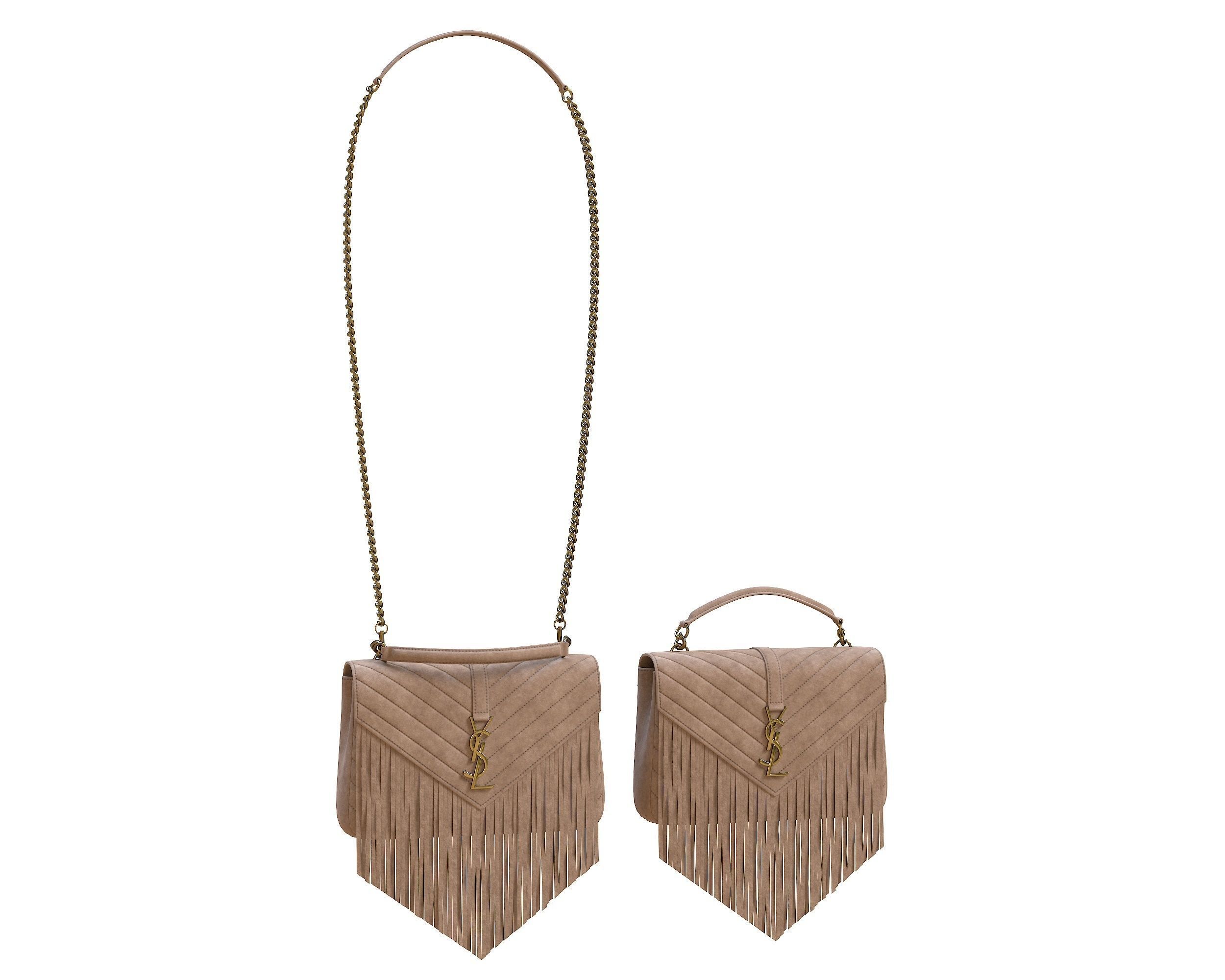YSL Saint Laurent College Medium Chain Bags 3D Model Collection_17
