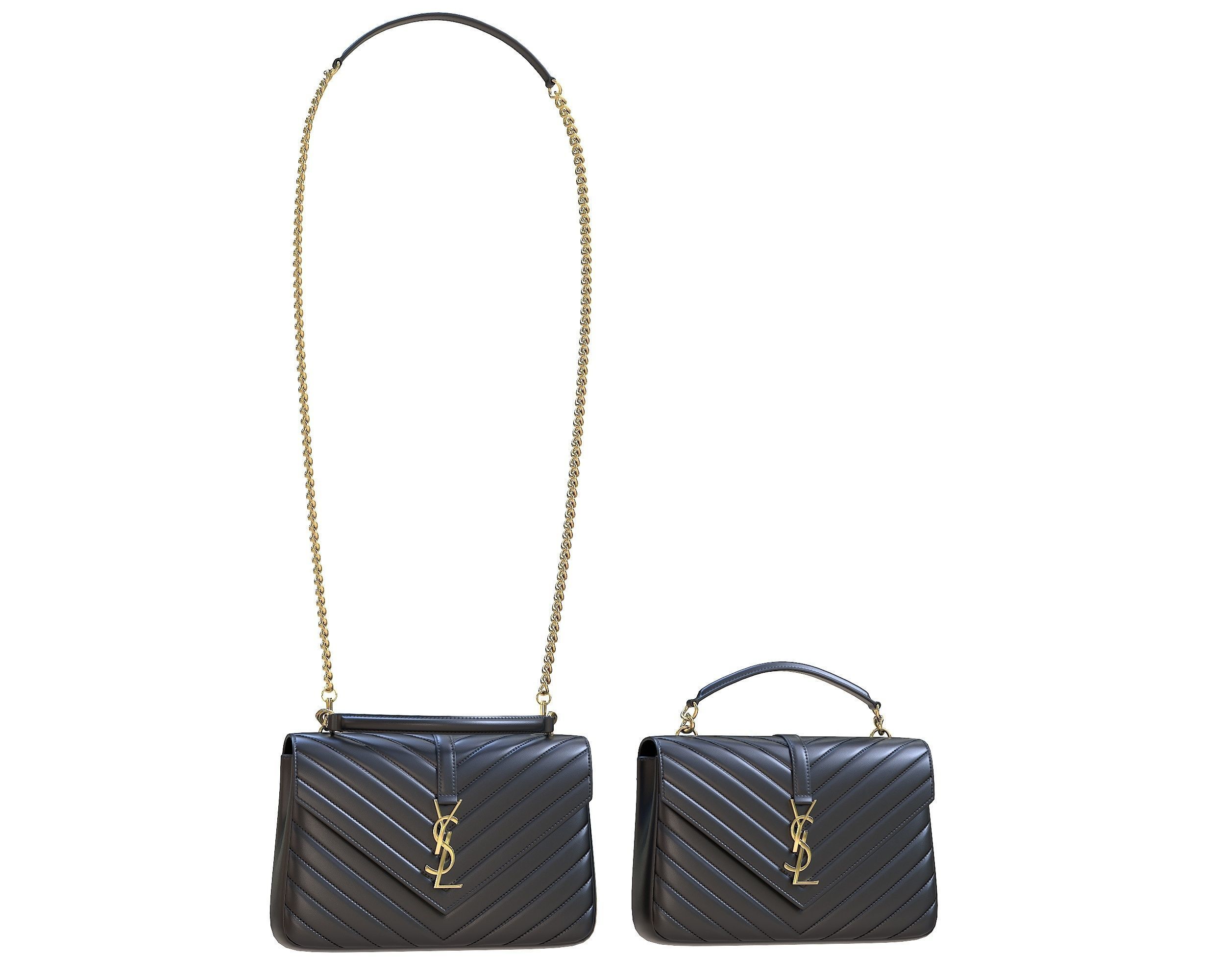 YSL Saint Laurent College Medium Chain Bags 3D Model Collection_14