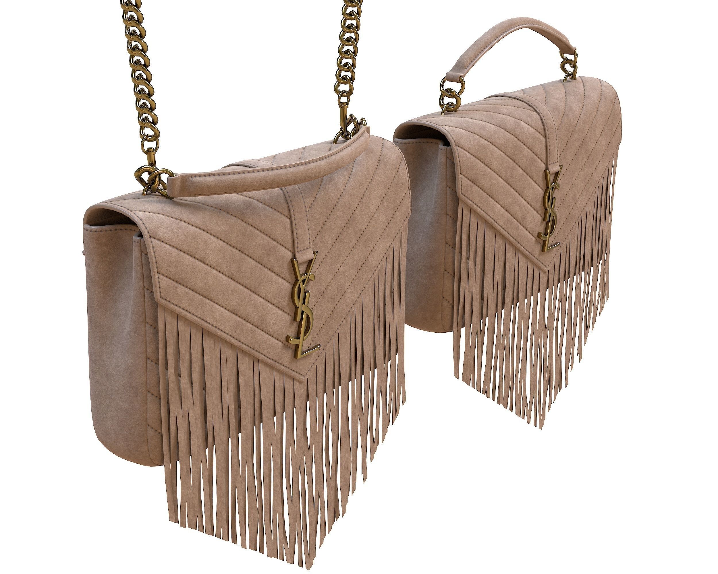 YSL Saint Laurent College Medium Chain Bags 3D Model Collection_18