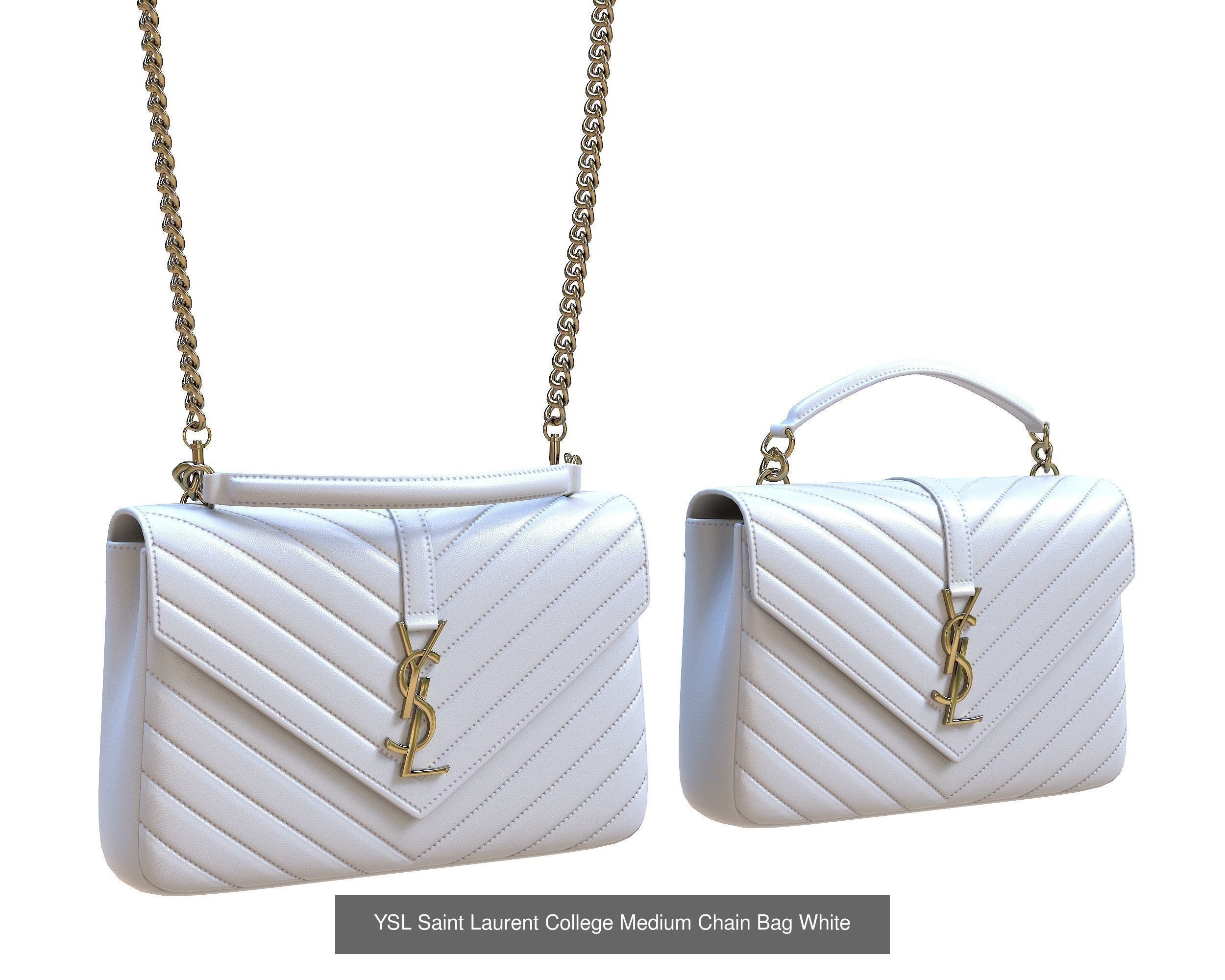 YSL Saint Laurent College Medium Chain Bags 3D Model Collection_9