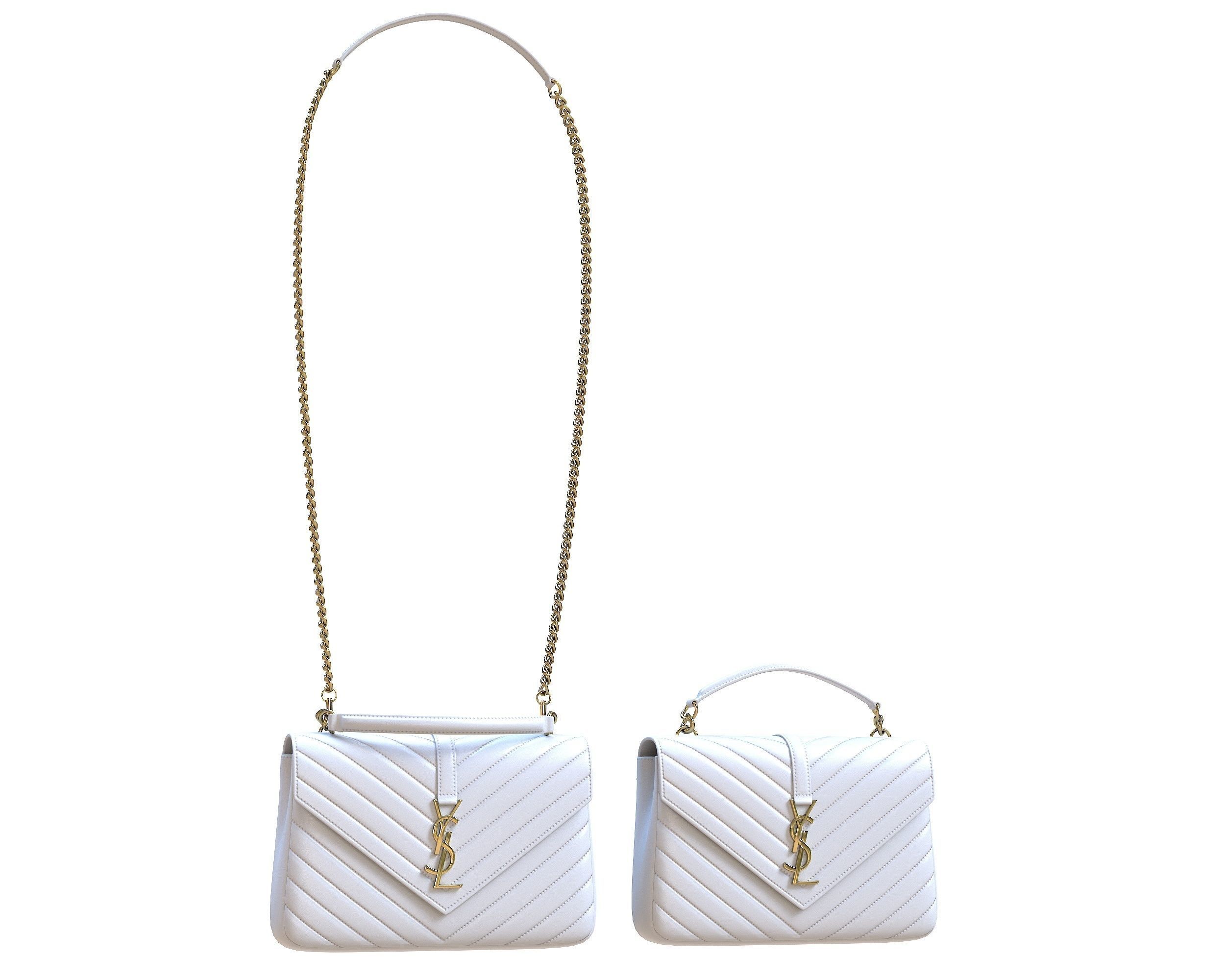 YSL Saint Laurent College Medium Chain Bags 3D Model Collection_13