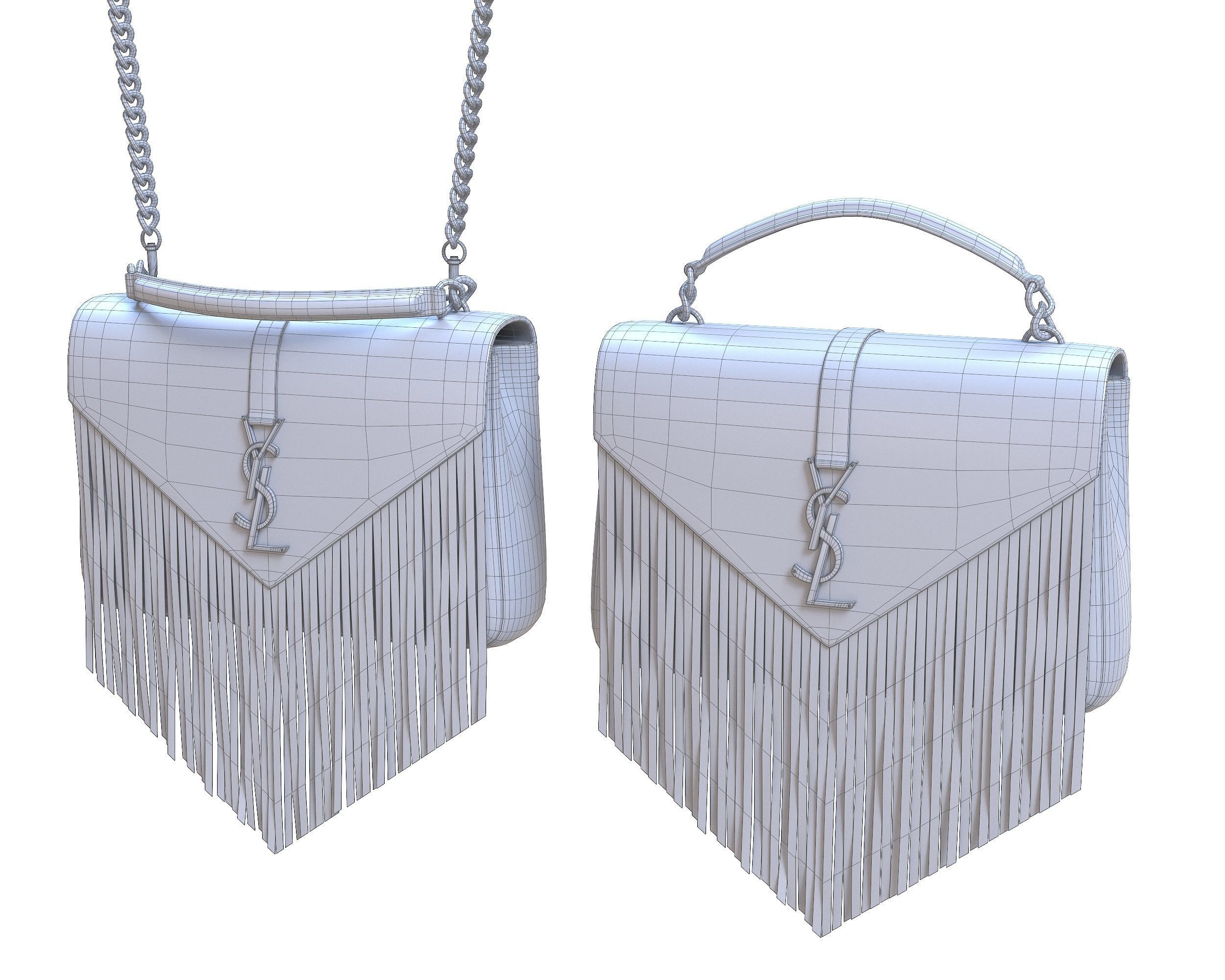 YSL Saint Laurent College Medium Chain Bags 3D Model Collection_24