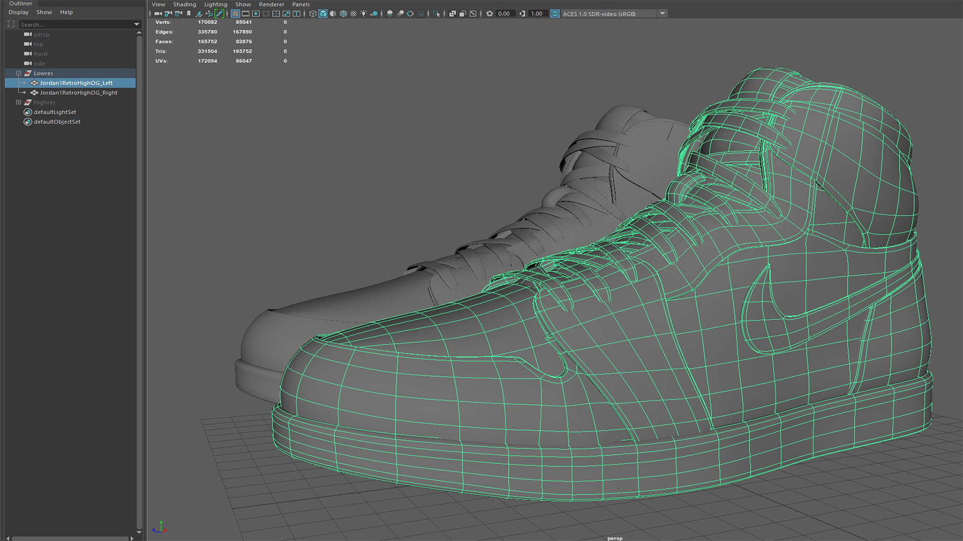 AirJordan 1 Retro HighOG Black White 3D model_6