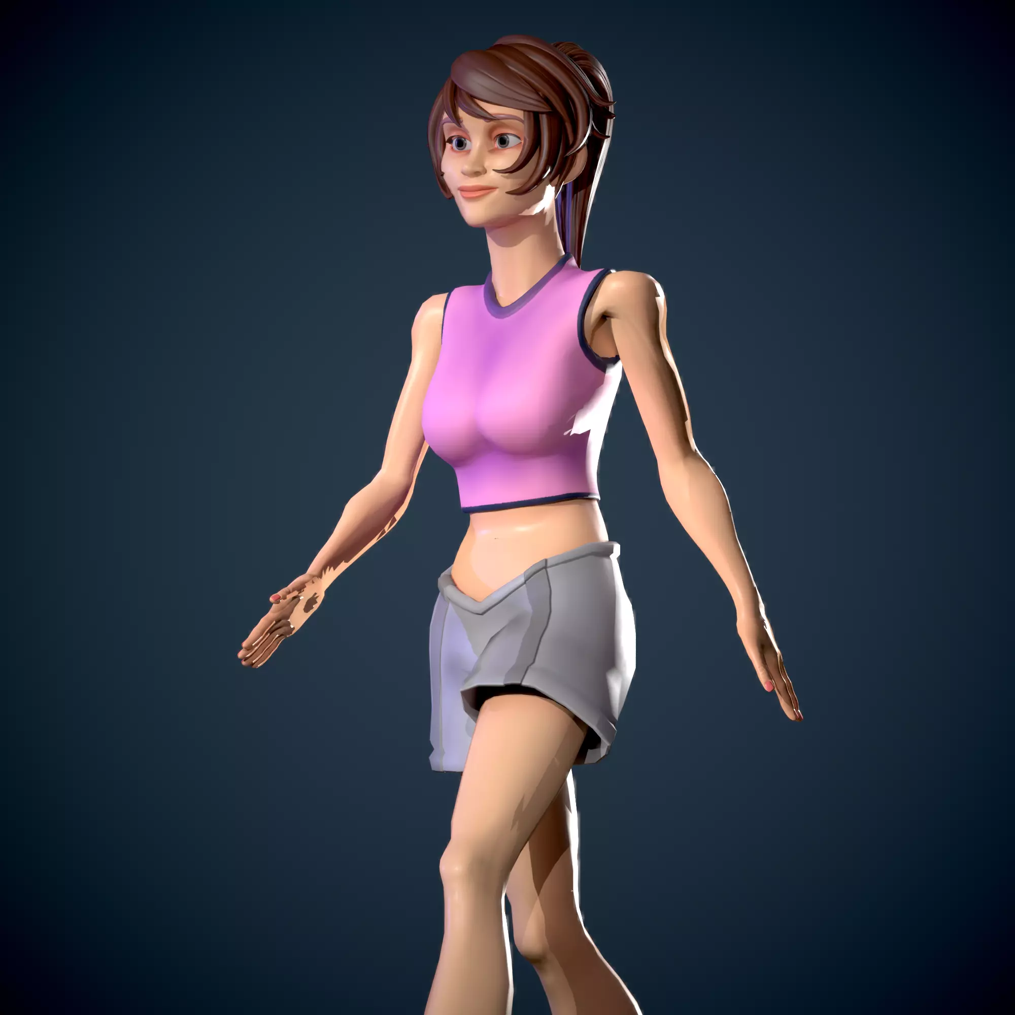 lana rig Free low-poly 3D model
