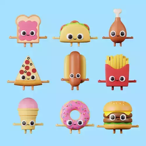 Food Character full pack 3D models