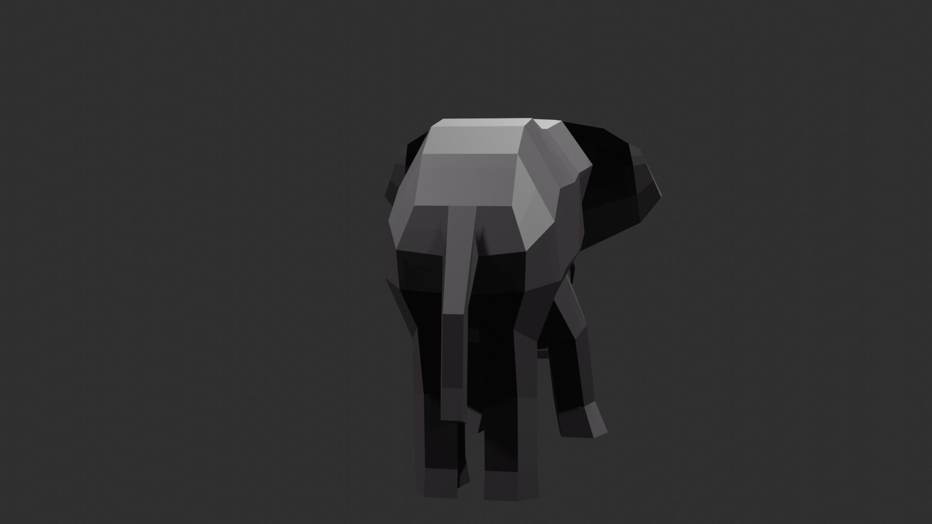 Elephant low poly Low-poly 3D model_7