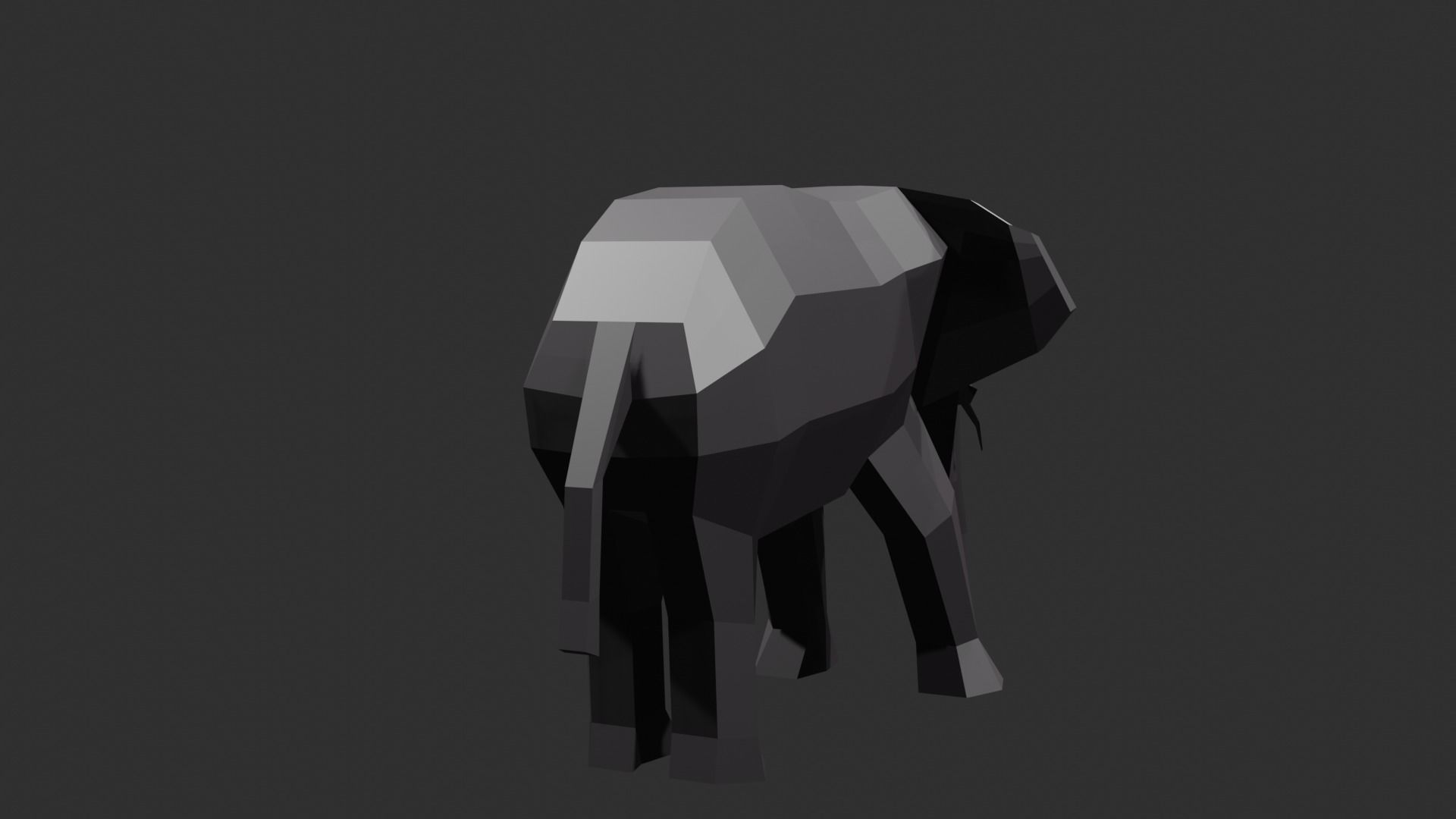 Elephant low poly Low-poly 3D model_6