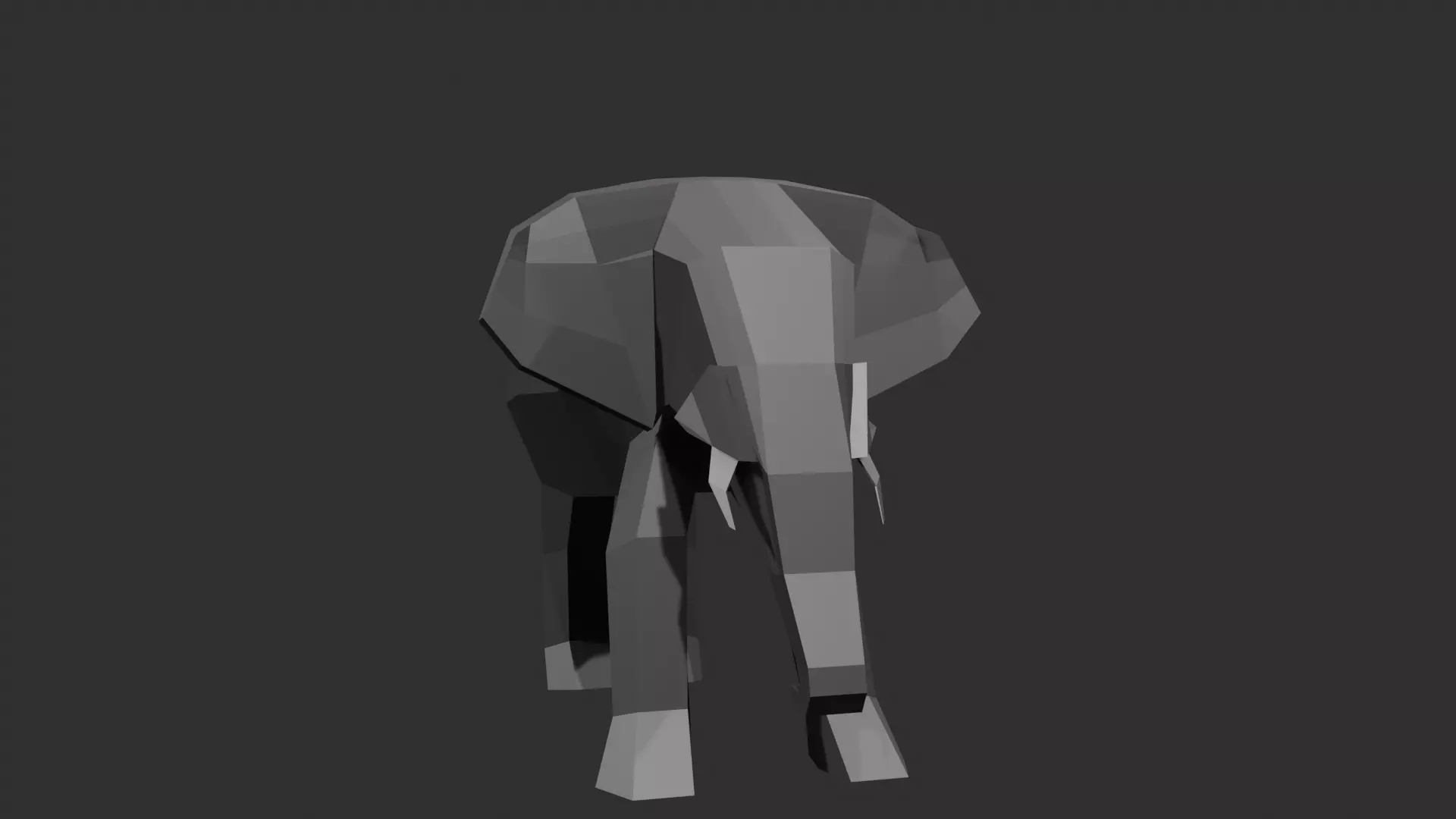 Elephant low poly Low-poly 3D model_0