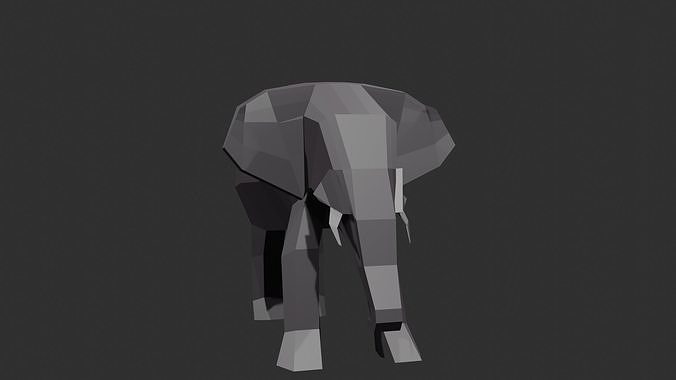 Elephant low poly Low-poly 3D model