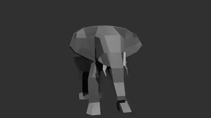 Elephant low poly Low-poly 3D model