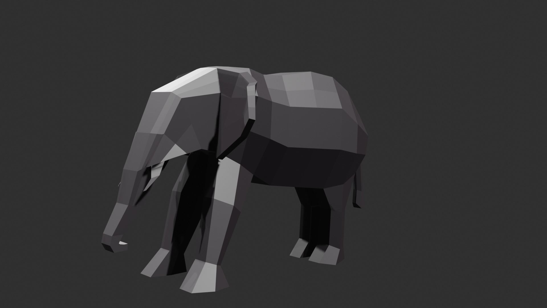 Elephant low poly Low-poly 3D model_3