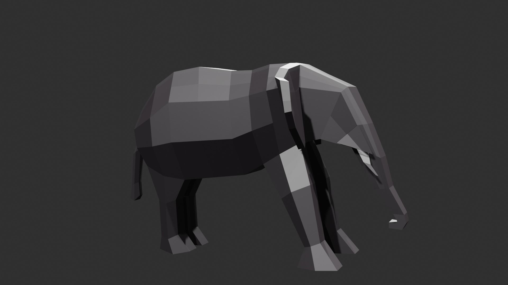 Elephant low poly Low-poly 3D model_4