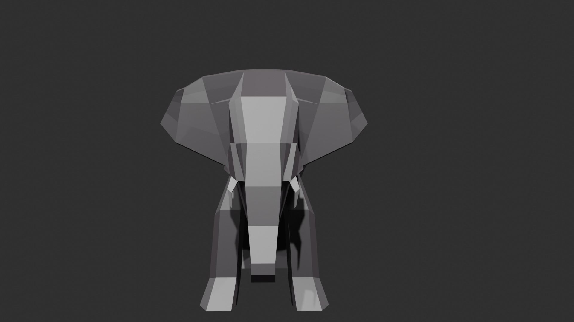 Elephant low poly Low-poly 3D model_1