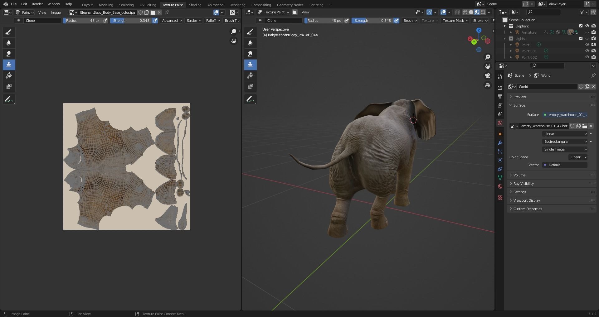 Baby Elephant Rigged and Animation Unity V02 Low-poly 3D model_15