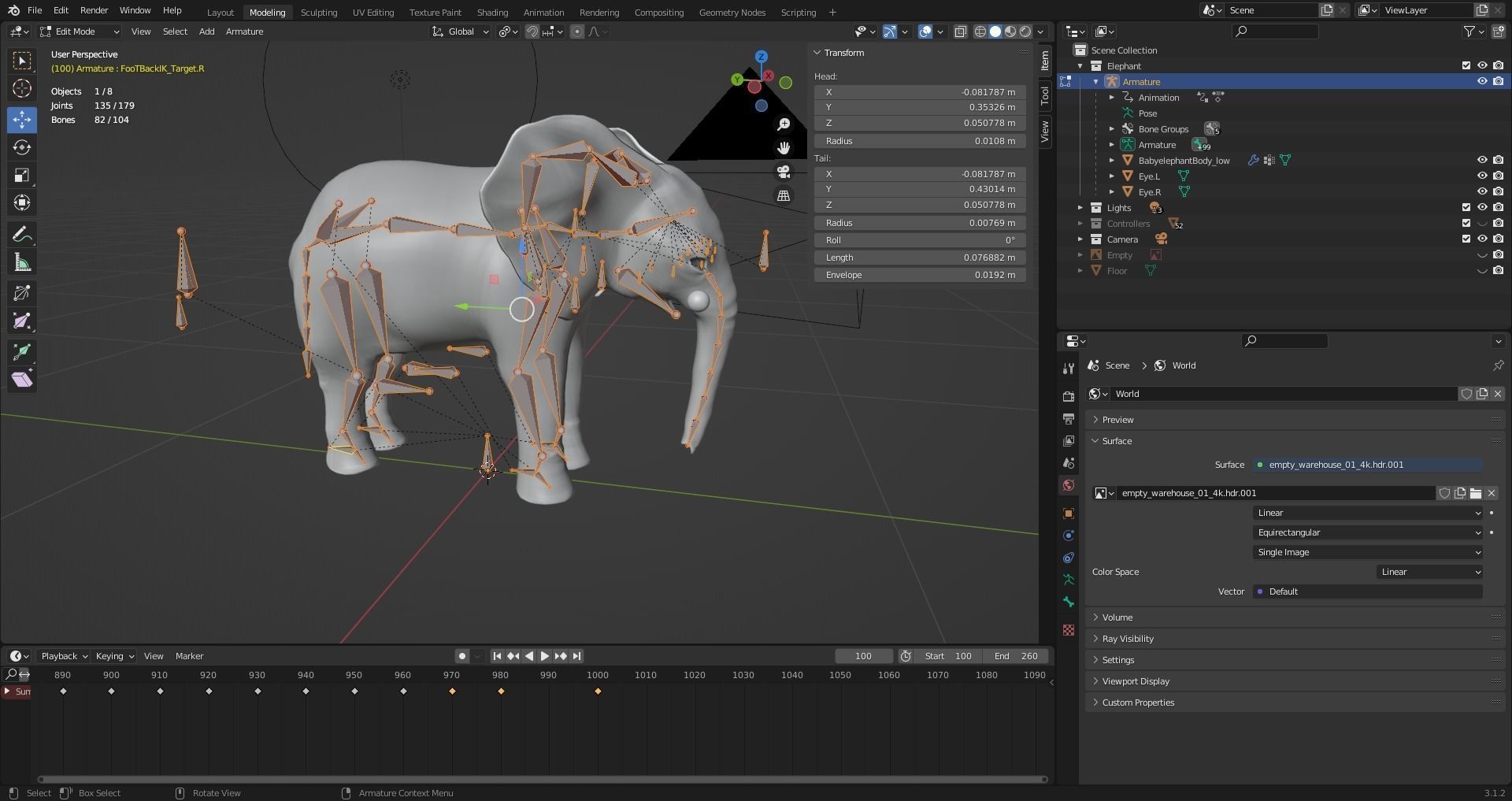 Baby Elephant Rigged and Animation Unity V02 Low-poly 3D model_14