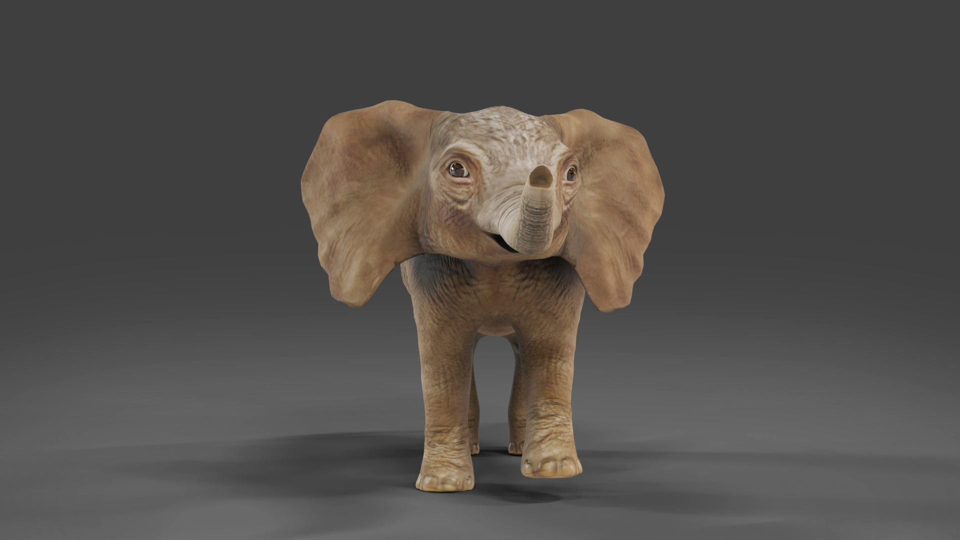 Baby Elephant Rigged and Animation Unity V02 Low-poly 3D model_6