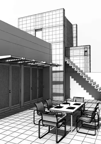 Modern House With Outside Furniture