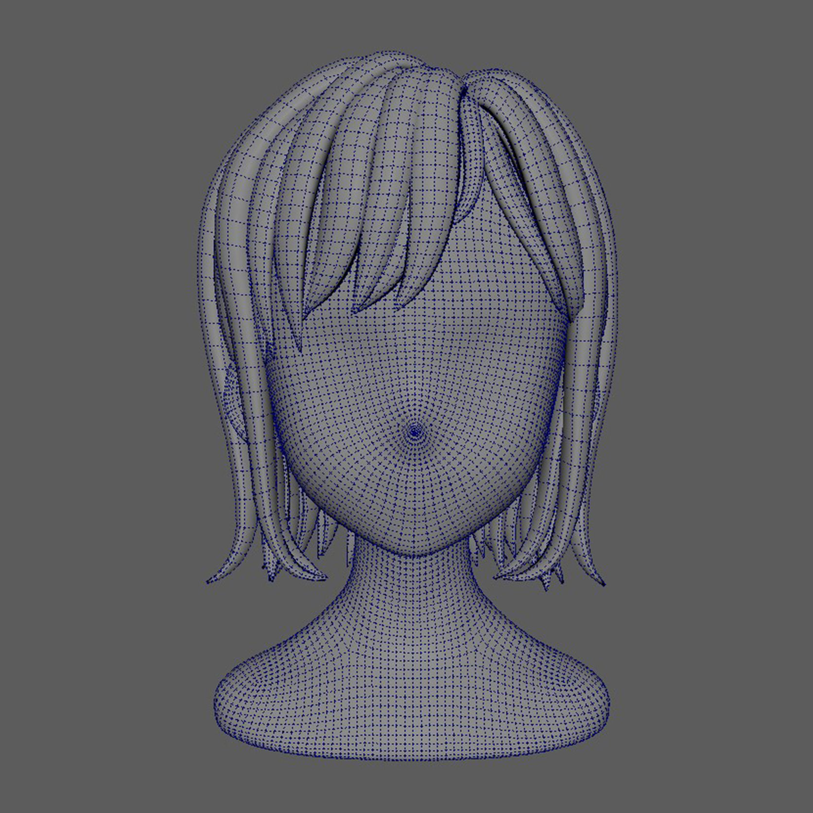 Hair Style Low-poly 3D model_15