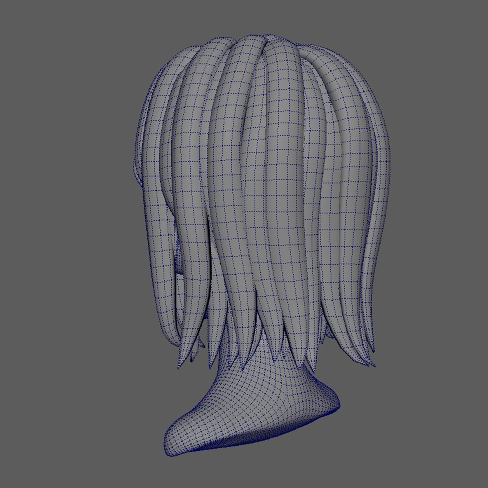 Hair Style Low-poly 3D model_18