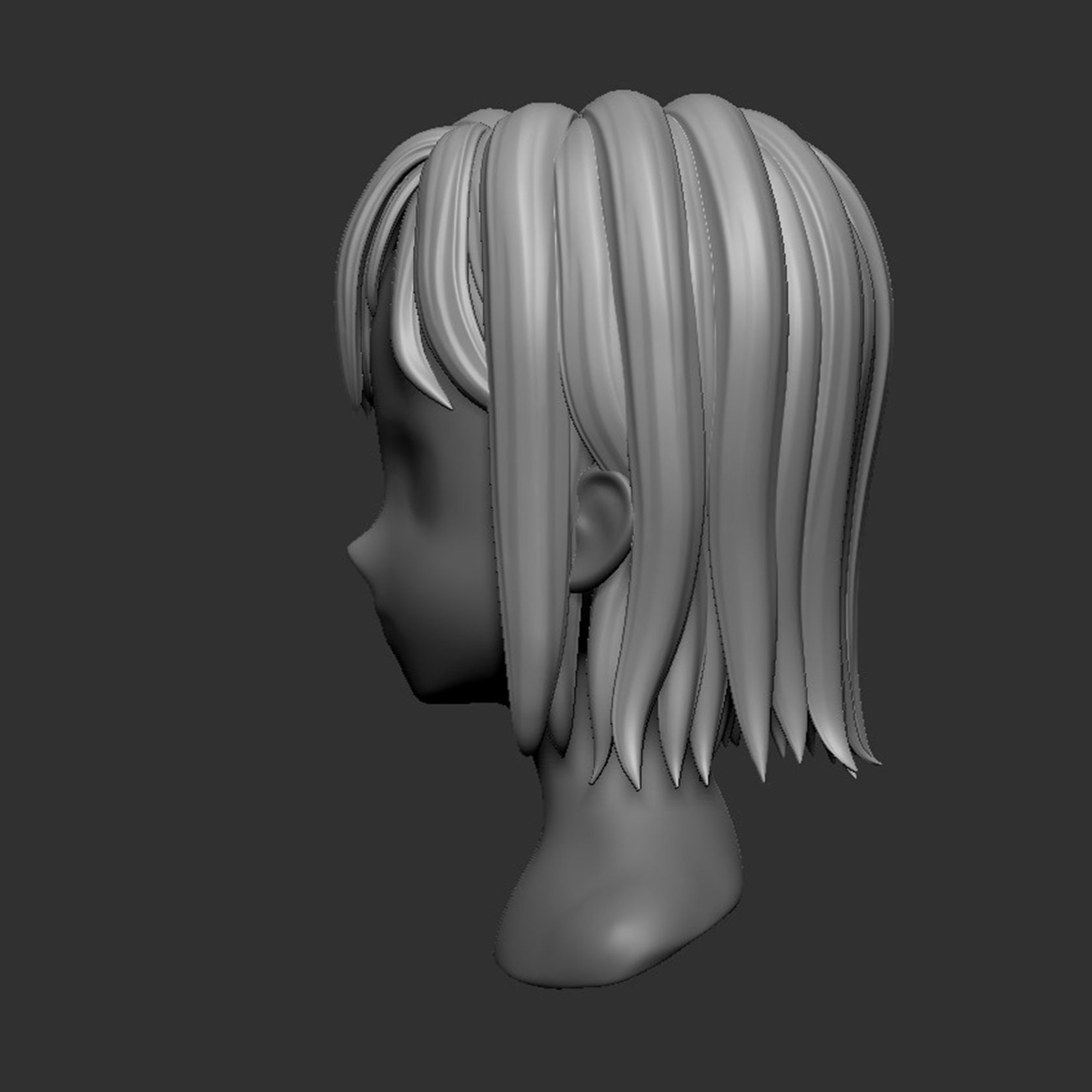 Hair Style Low-poly 3D model_13