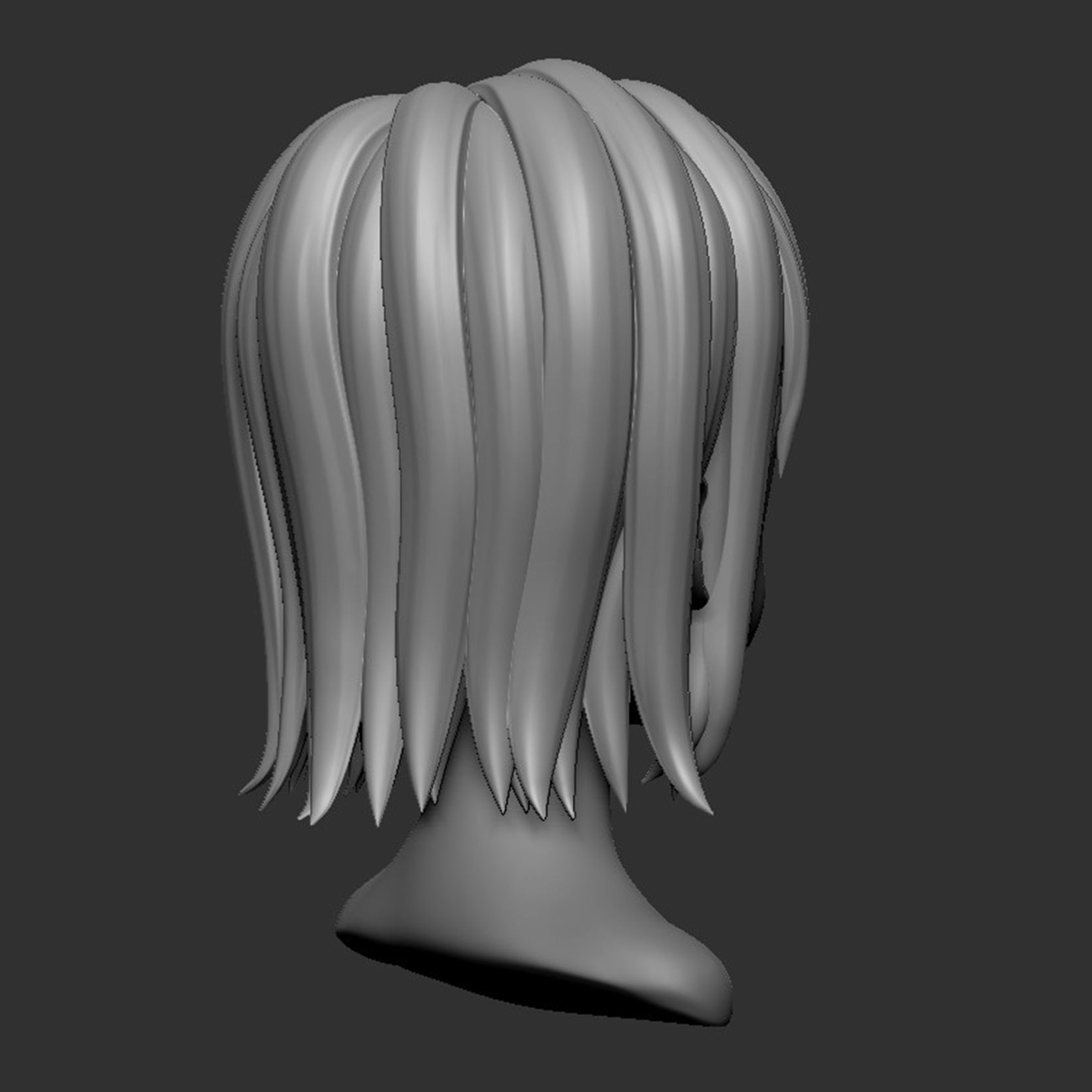 Hair Style Low-poly 3D model_10