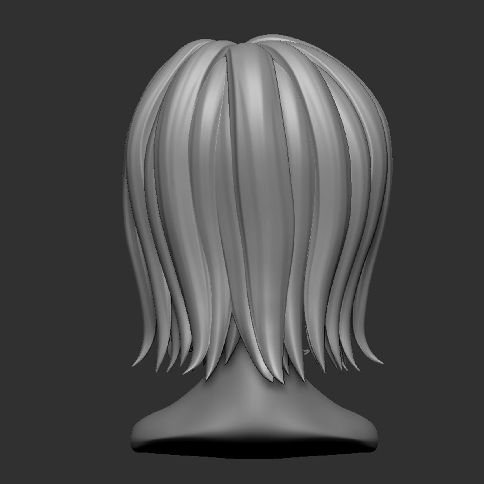 Hair Style Low-poly 3D model_11