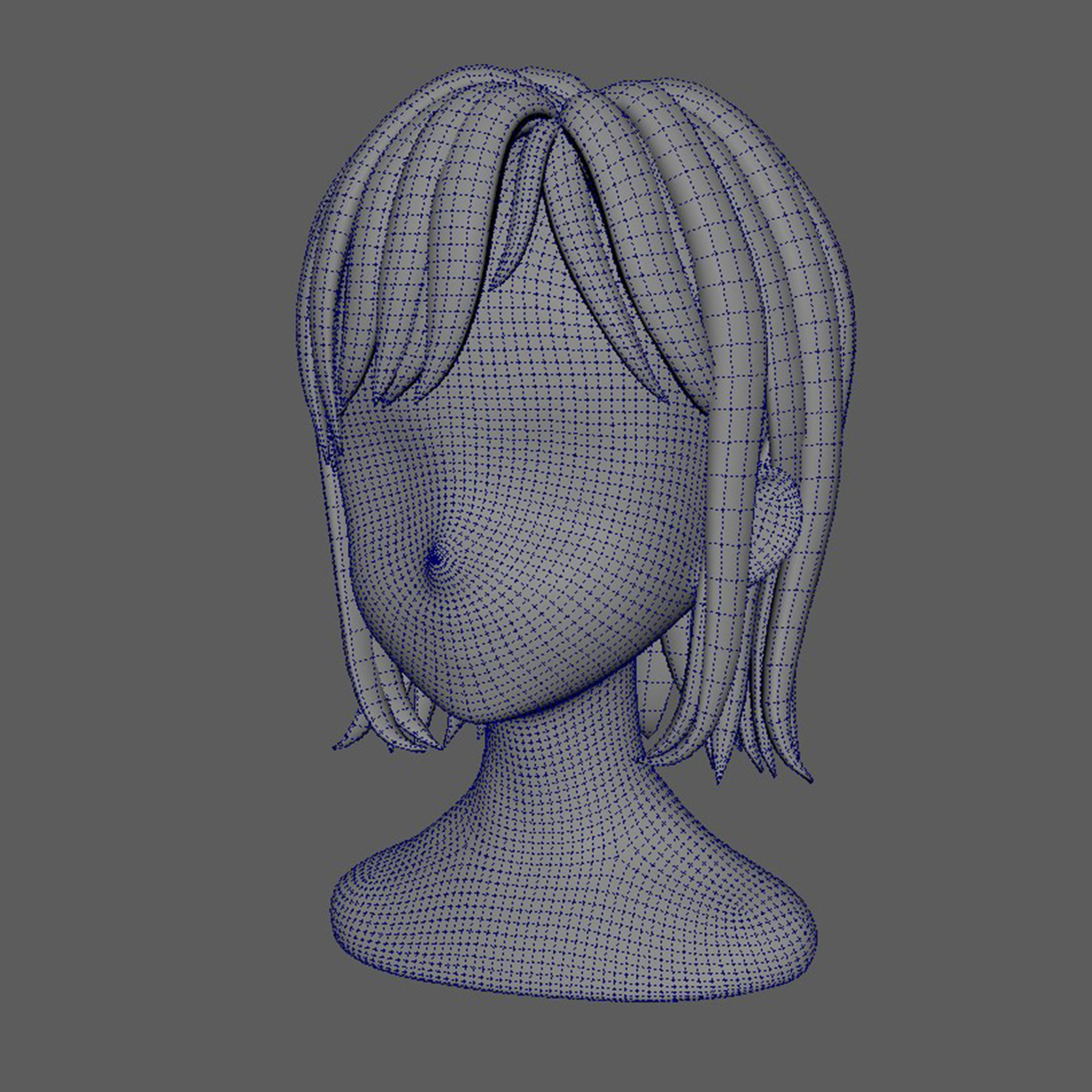 Hair Style Low-poly 3D model_19