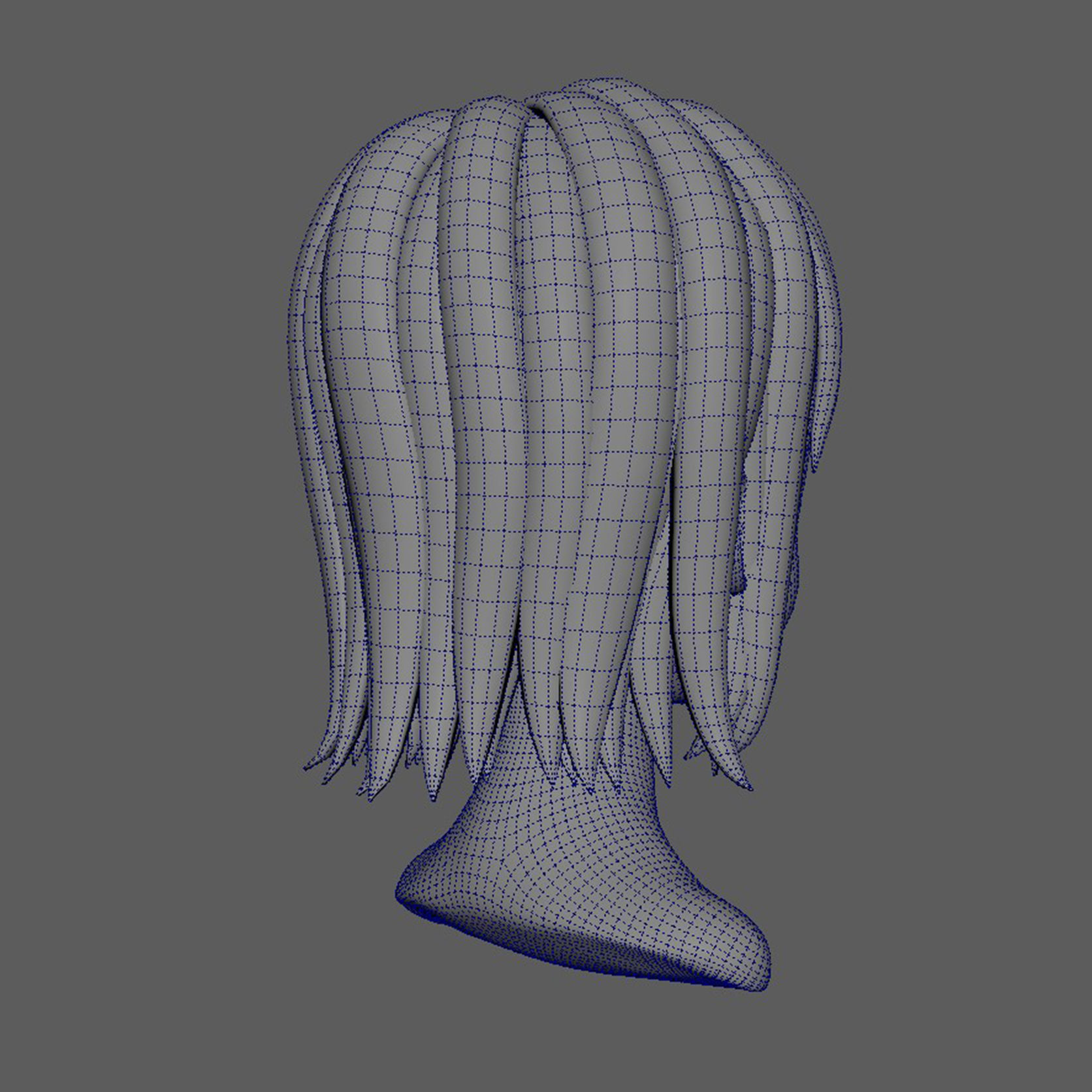 Hair Style Low-poly 3D model_17