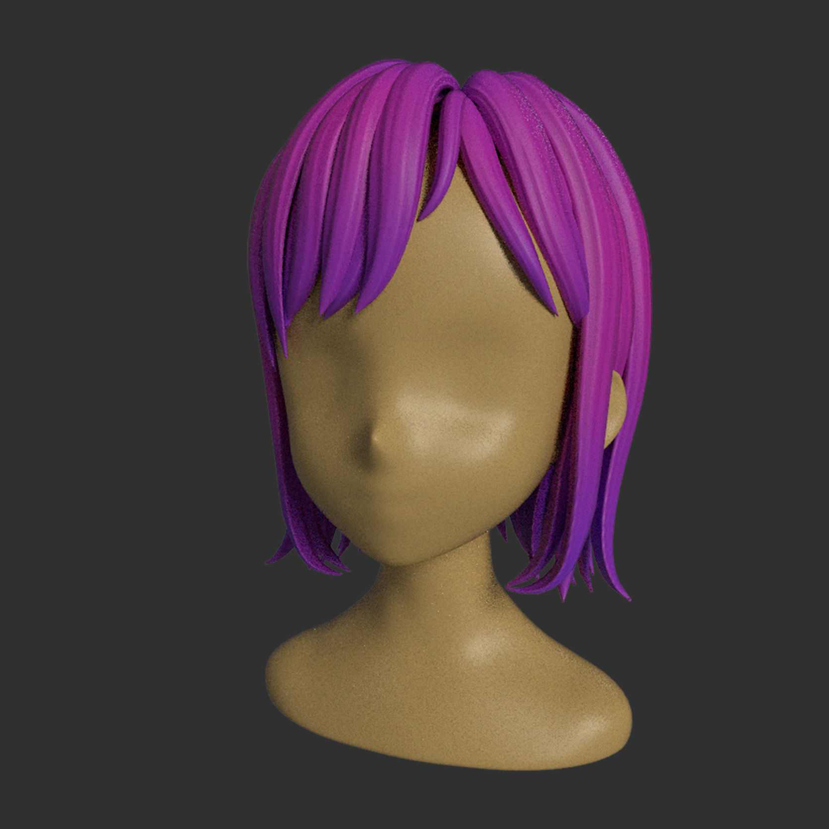 Hair Style Low-poly 3D model_4