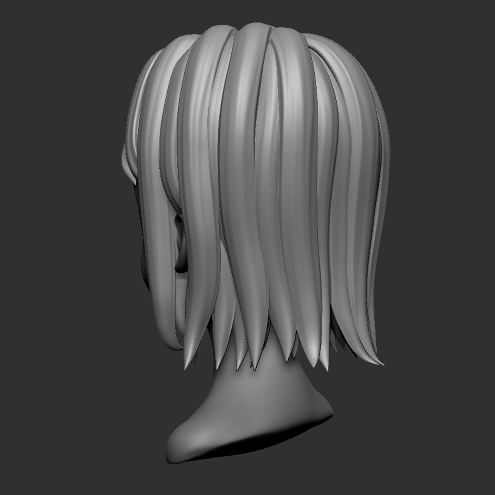Hair Style Low-poly 3D model_12