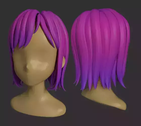 Hair Style Low-poly 3D model
