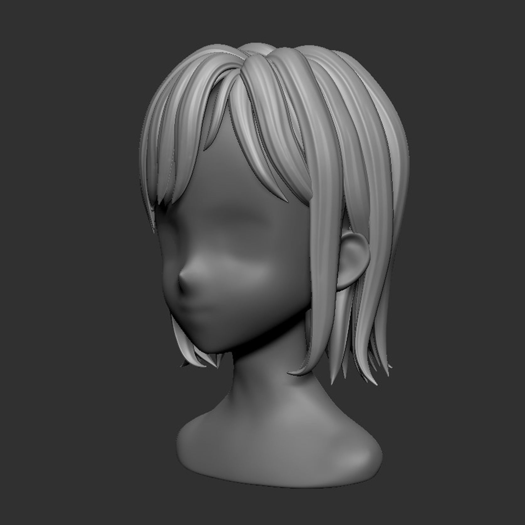 Hair Style Low-poly 3D model_14