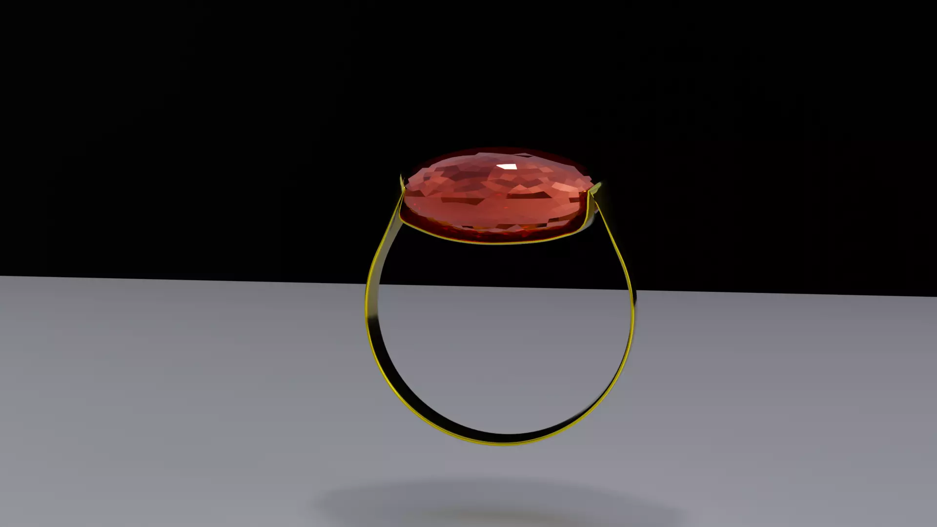 anello oro con rubino rosso       gold ring with red ruby 3D model_0