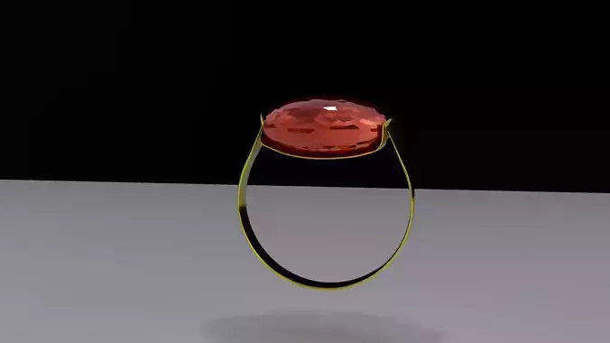 anello oro con rubino rosso       gold ring with red ruby 3D model