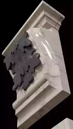 c plaster marble shelf and bracket Low-poly 3D model