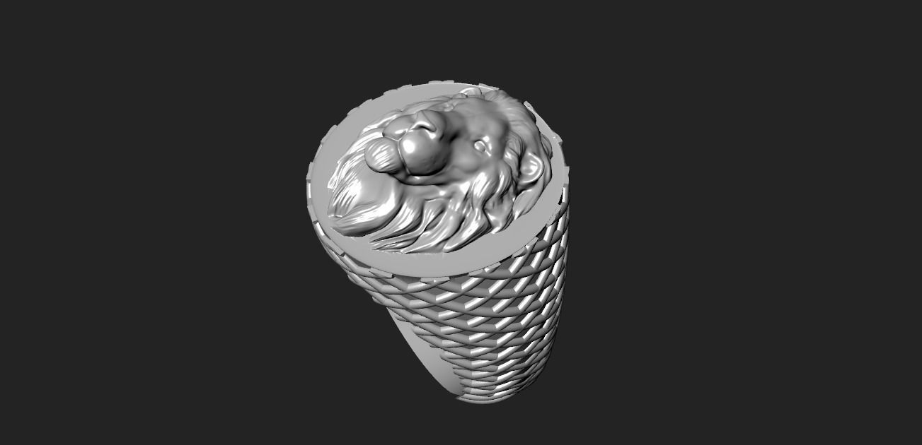 lion man ring 3D print model 3D print model_1