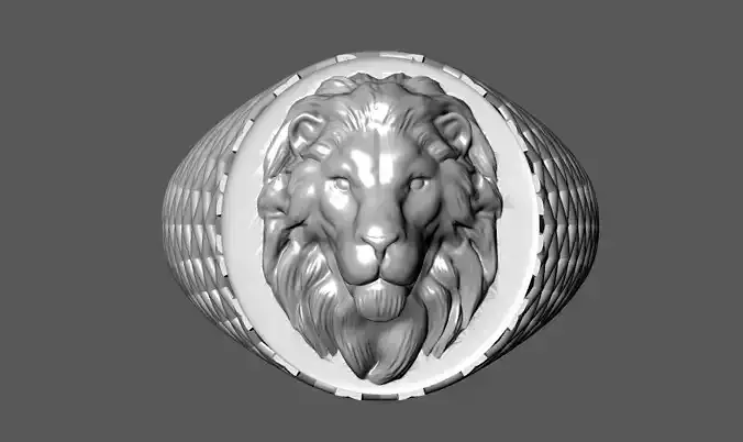lion man ring 3D print model