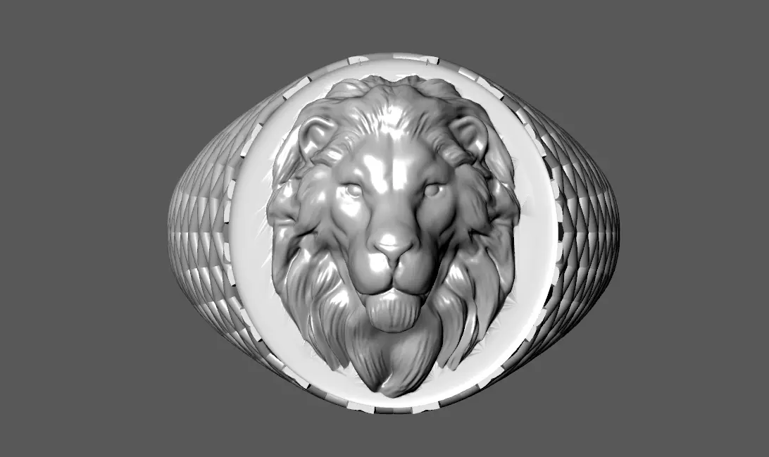 lion man ring 3D print model 3D print model_0