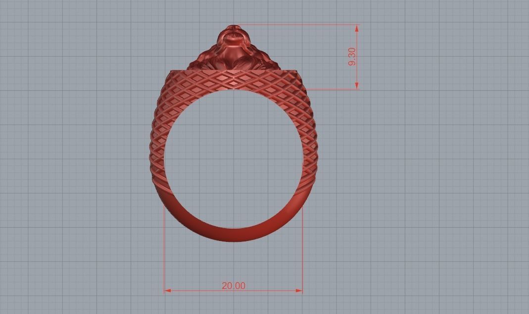 lion man ring 3D print model 3D print model_4