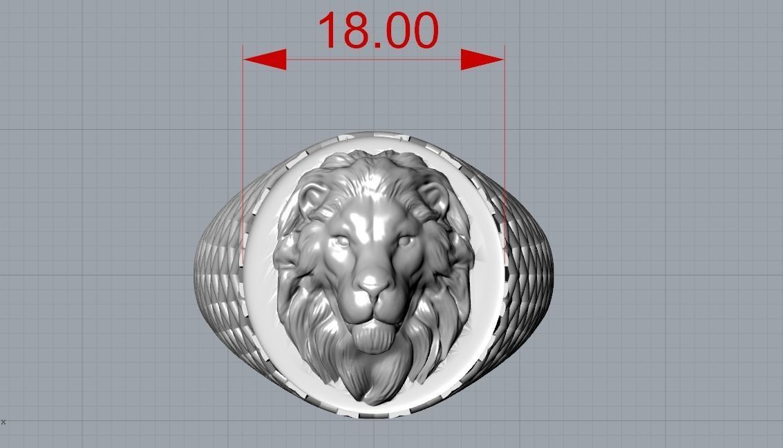 lion man ring 3D print model 3D print model_2