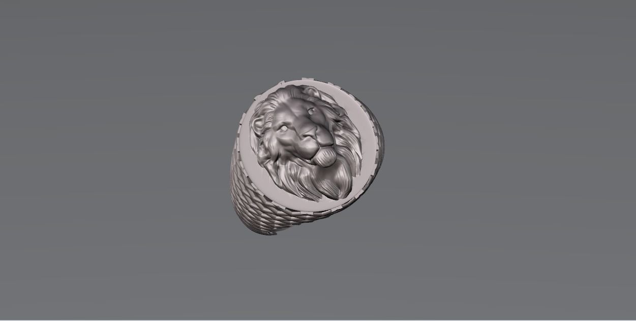 lion man ring 3D print model 3D print model_3