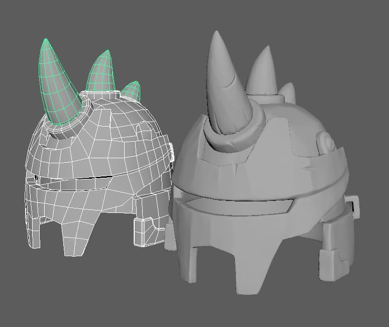 Helmet in 3D asset game Low-poly 3D model_4