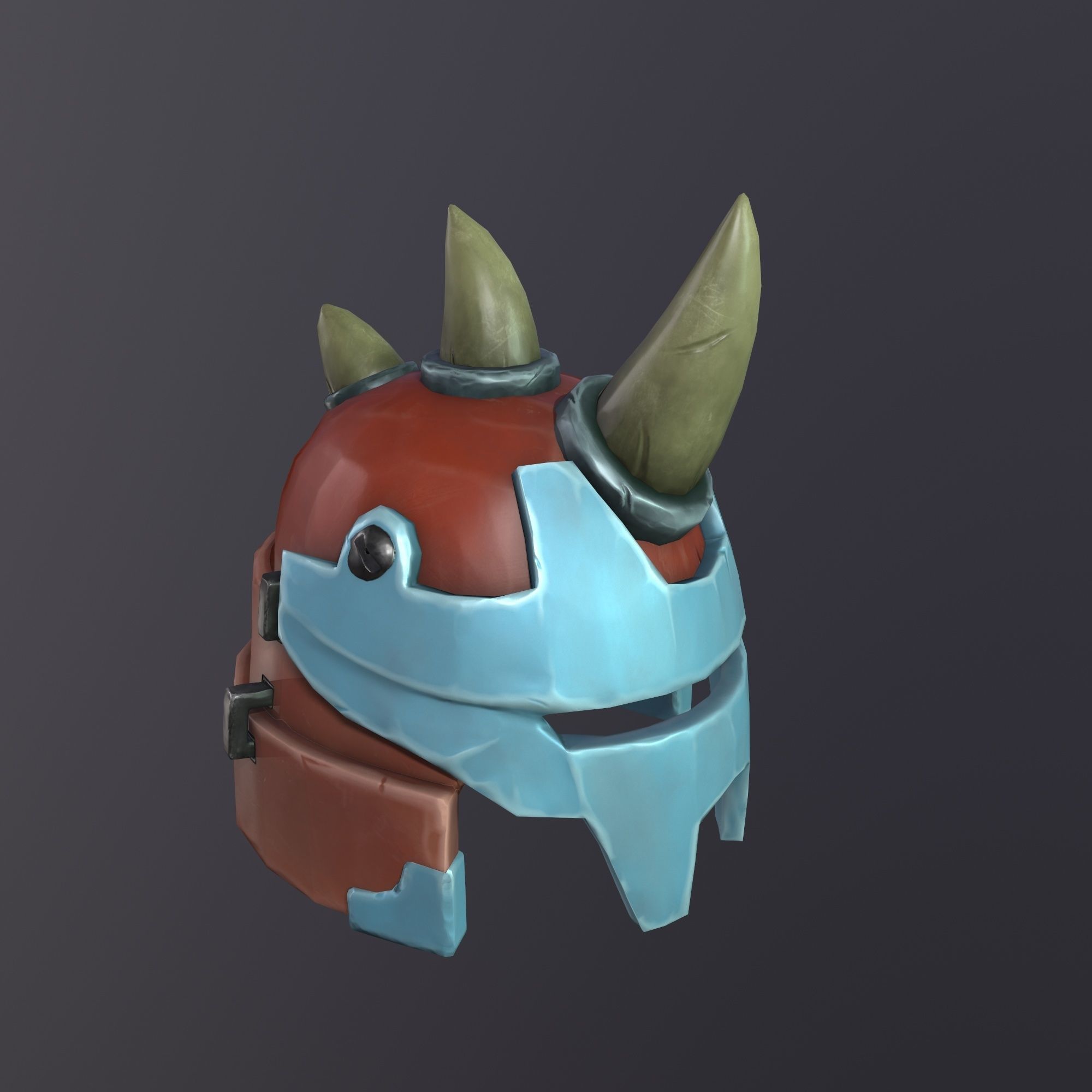 Helmet in 3D asset game Low-poly 3D model_3