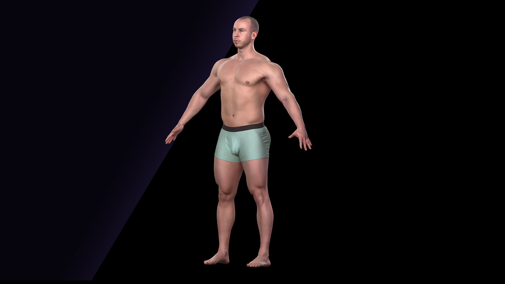 Cleaned A Pose Scan Joel Underwear 3D model_4