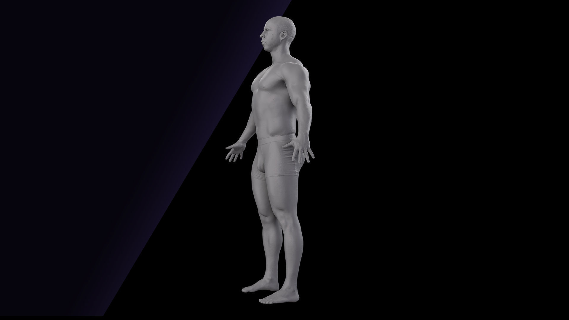 Cleaned A Pose Scan Joel Underwear 3D model_8