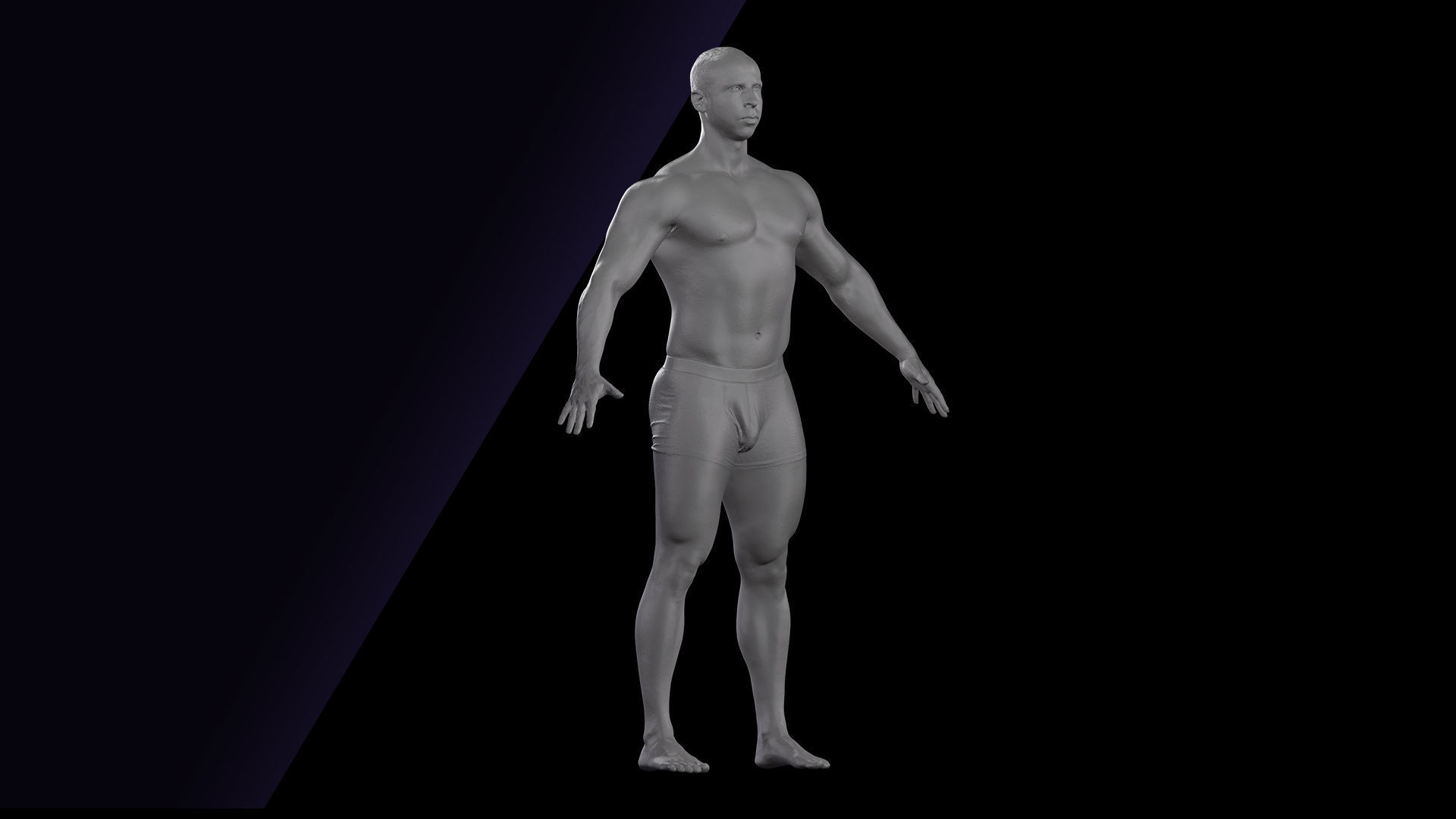 Cleaned A Pose Scan Joel Underwear 3D model_6